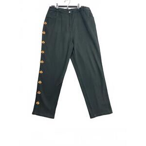 Vintage Quacker Factory Black Pants with Embroidered Pumpkin Detail Size 1X